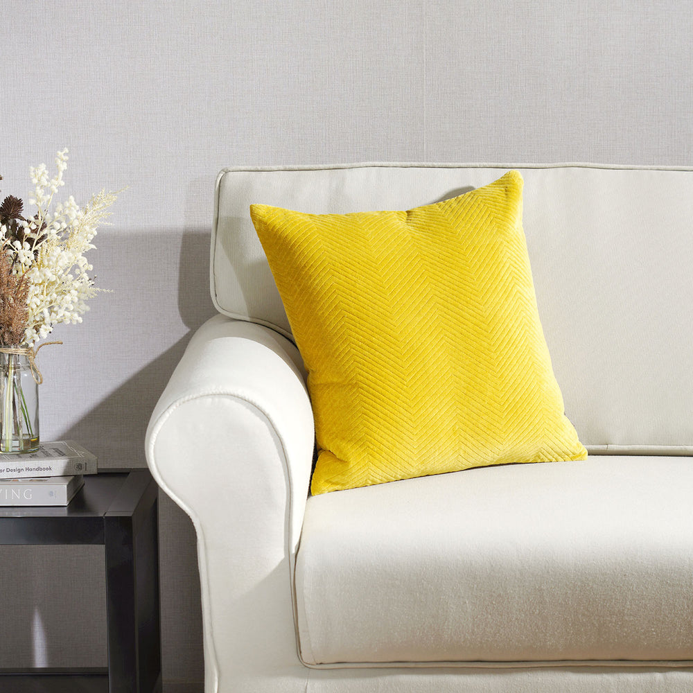 Yellow Velvet Square Cushion Covers