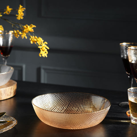 Citrine Gold Fizz Textured Serving Bowl
