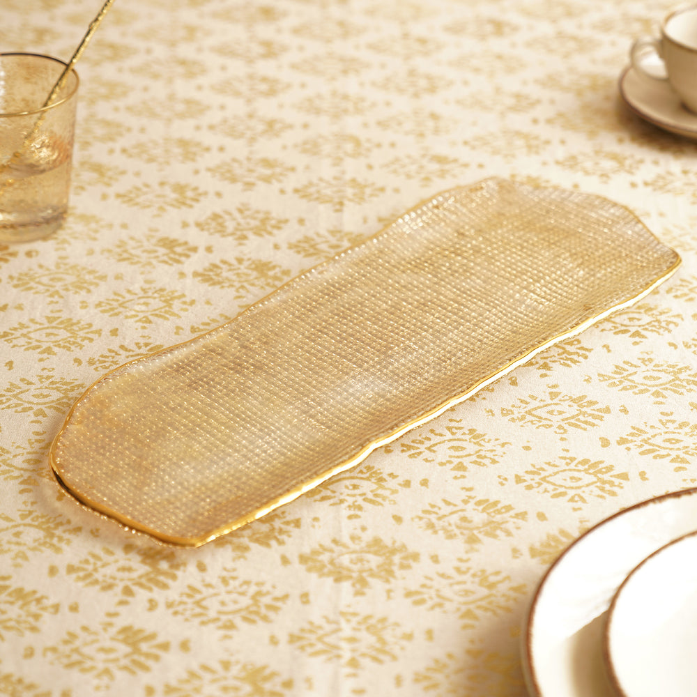 Citrine Gold Fizz Textured Rectangle Tray