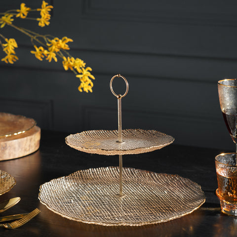 Citrine Gold Fizz Textured Cake Stand
