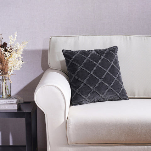 Lattice Charcoal Grey Cushion Cover