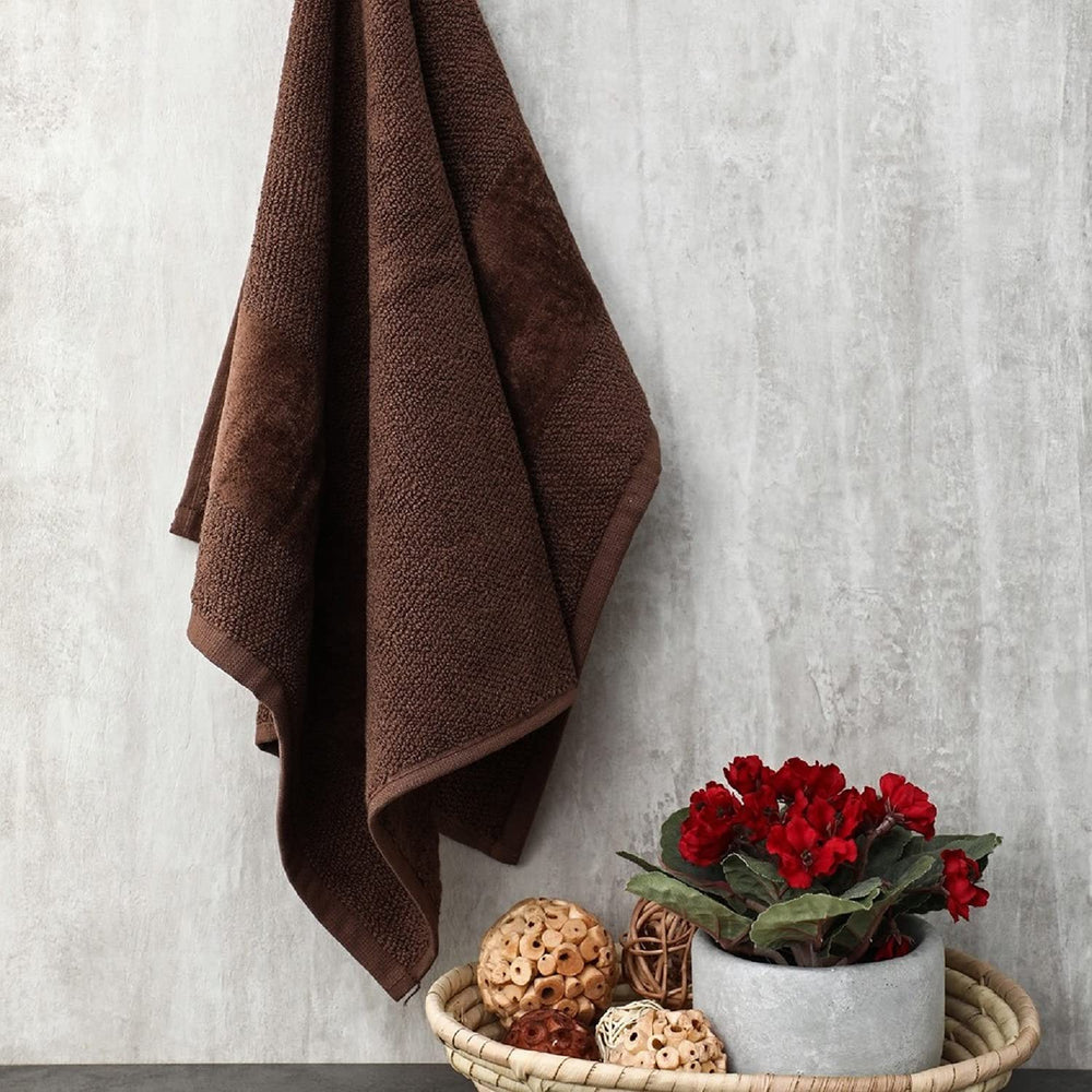 Pure Home and Living Set Of 4: Chocolate Hand Towels