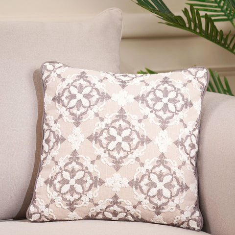 Riviera Beige Charcoal Cushion Cover