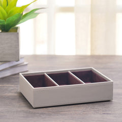 Beige  Pelle 3-Part Organizer Tray