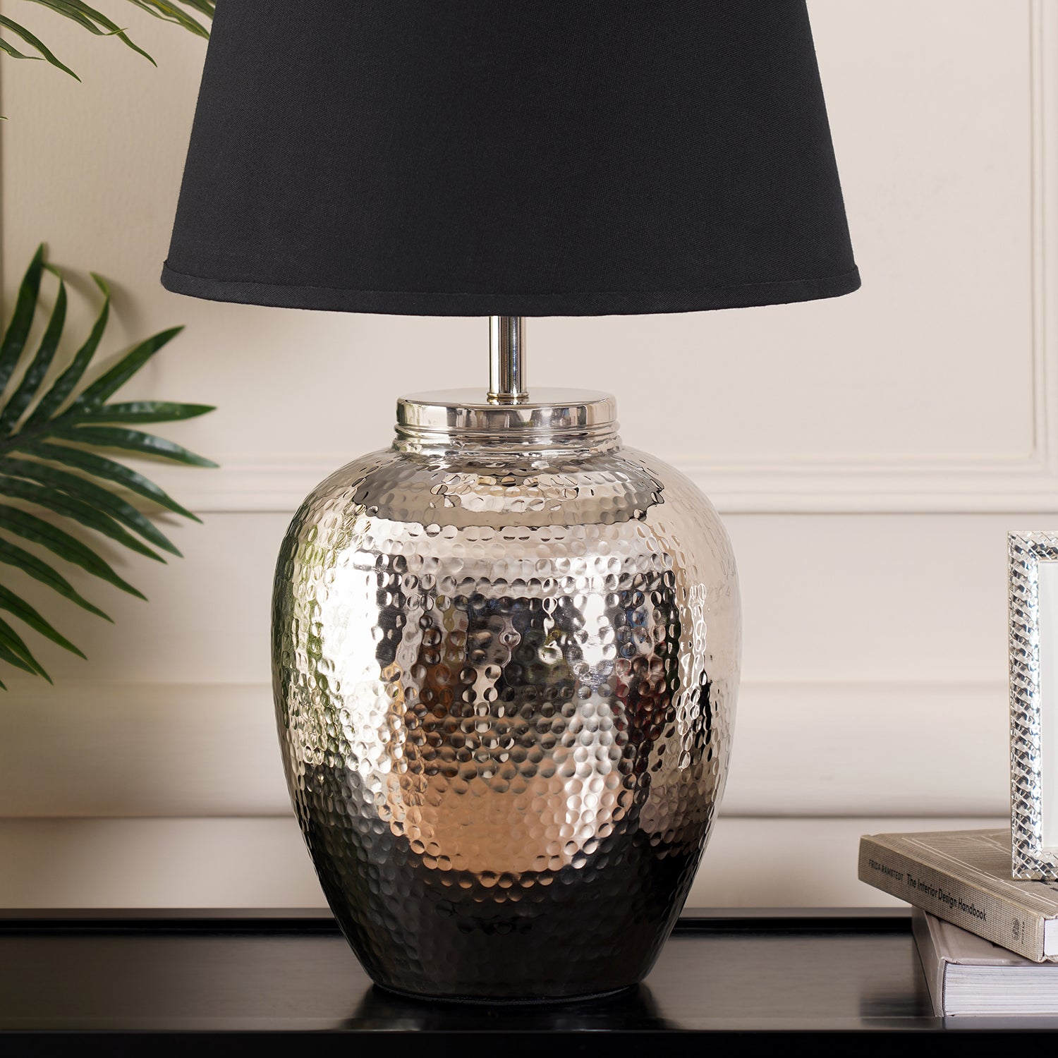 Silver metal clearance table lamp