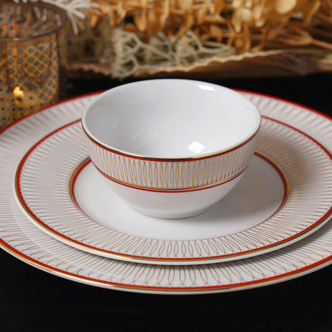 Gold Toned Red Set of 2 Side Bowl