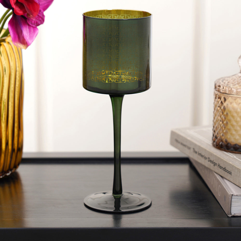 Emerald Green Large Candle Holder