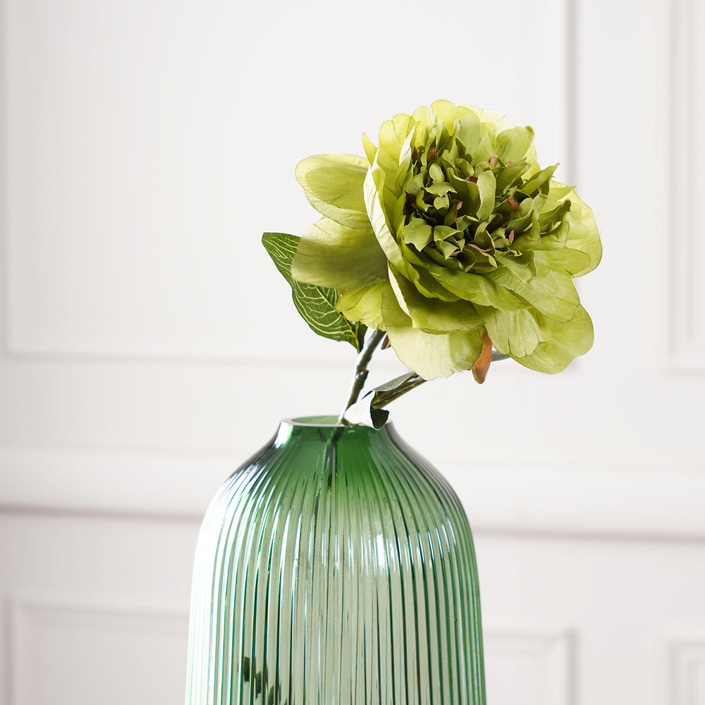 Green Peony Faux Flower Stem
