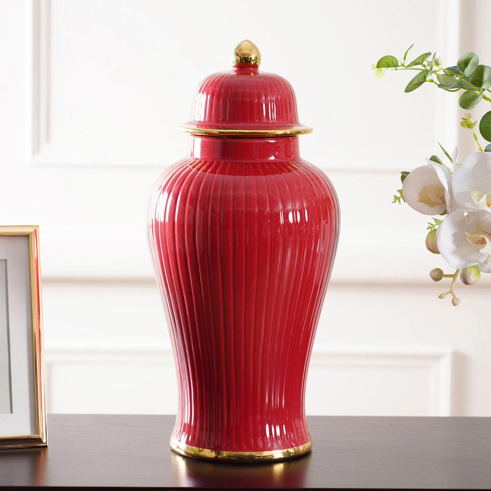 Ruby Red Velvety Large Urn