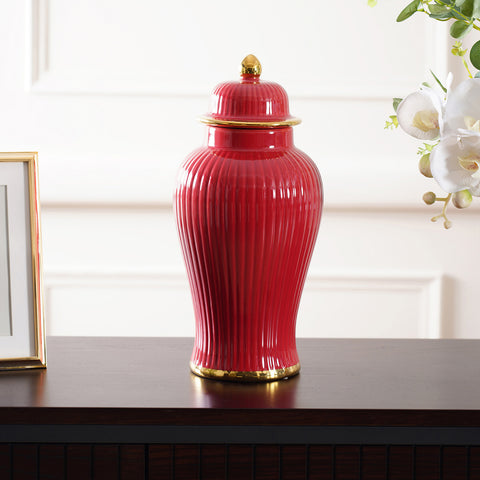 Ruby Red Velvety Urn