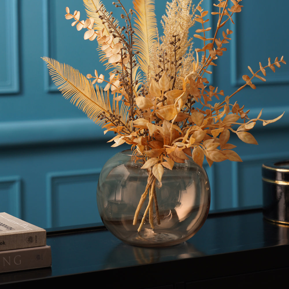 Citrine Gold Round Vase