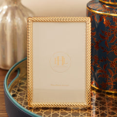 Gold Plated Diagonal Twisted Metal Photo Frame - Small