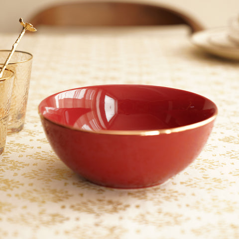 Ruby Red Elegant Serving Bowl