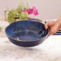 Blue Fizz Textured Serving Bowl