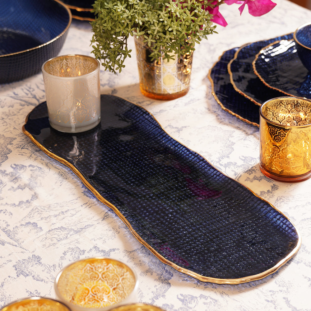 Blue Fizz Textured Rectangle Tray