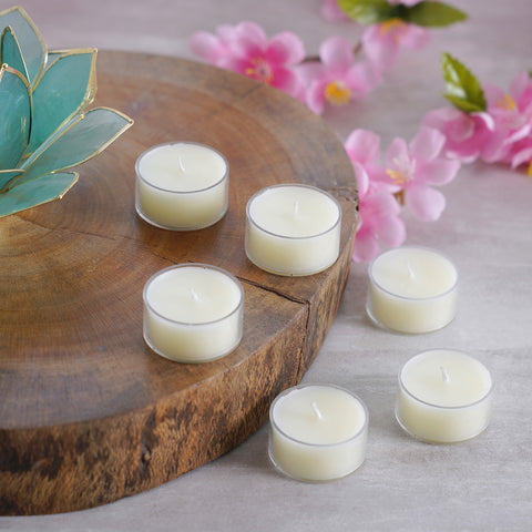 Set of 4 Blissful small T-light White (S-6)