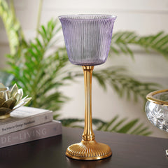 Zahra Large Purple And Gold Votive Holder
