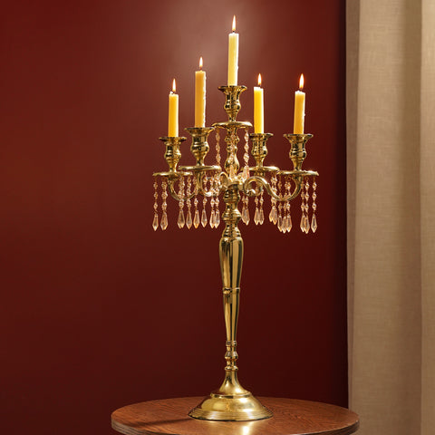 Gold Five Arm Candle Holder - Large