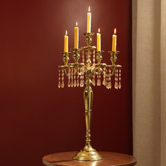 Gold Five Arm Candle Holder - Large
