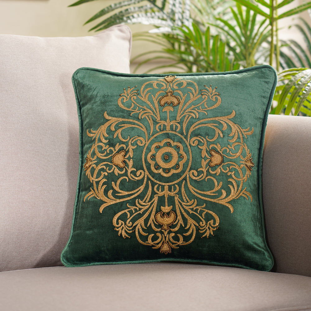Rumi Green Cushion Cover