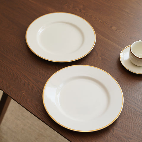 Set Of 2 Classic Gold Line Dinner Plate