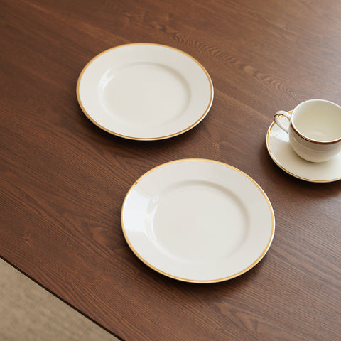 Set Of 2 Classic Gold Line Dessert Plate