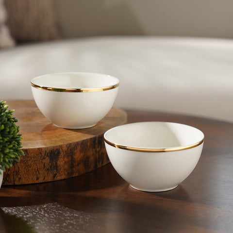 Set Of 2 Classic Gold Line Side Bowl