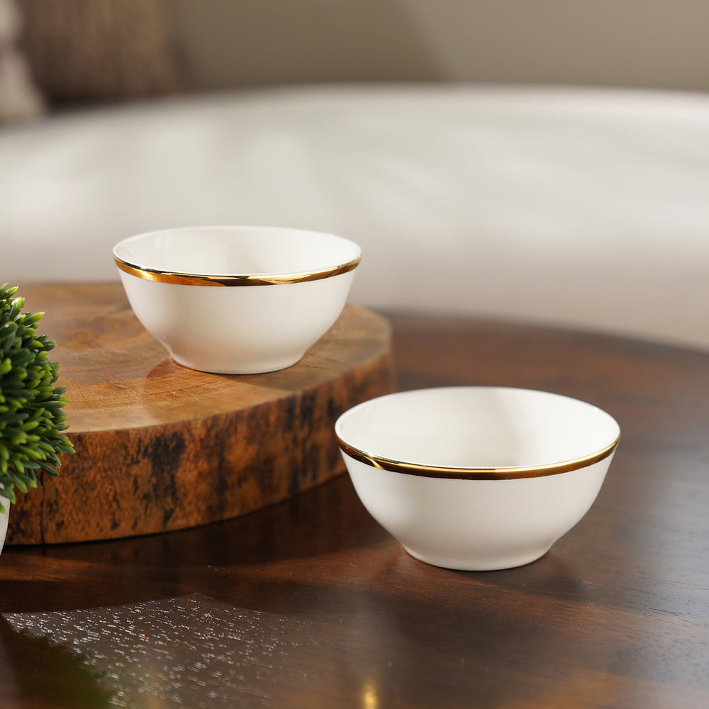 Set Of 2 Classic Gold Line Small Bowl