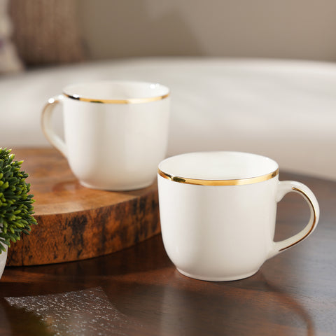 Set Of 2 Classic Gold Line Coffee Mug