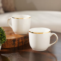 Set Of 2 Classic Gold Line Coffee Mug