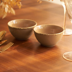 Set Of 2 Citrine Gold Elegant Side Bowl