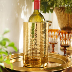 Gold Hammered Metal Wine Chiller