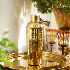 Gold Hammered Metal Cocktail Shaker