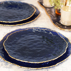 Set of 2 Blue Fizz Textured Dinner Plates