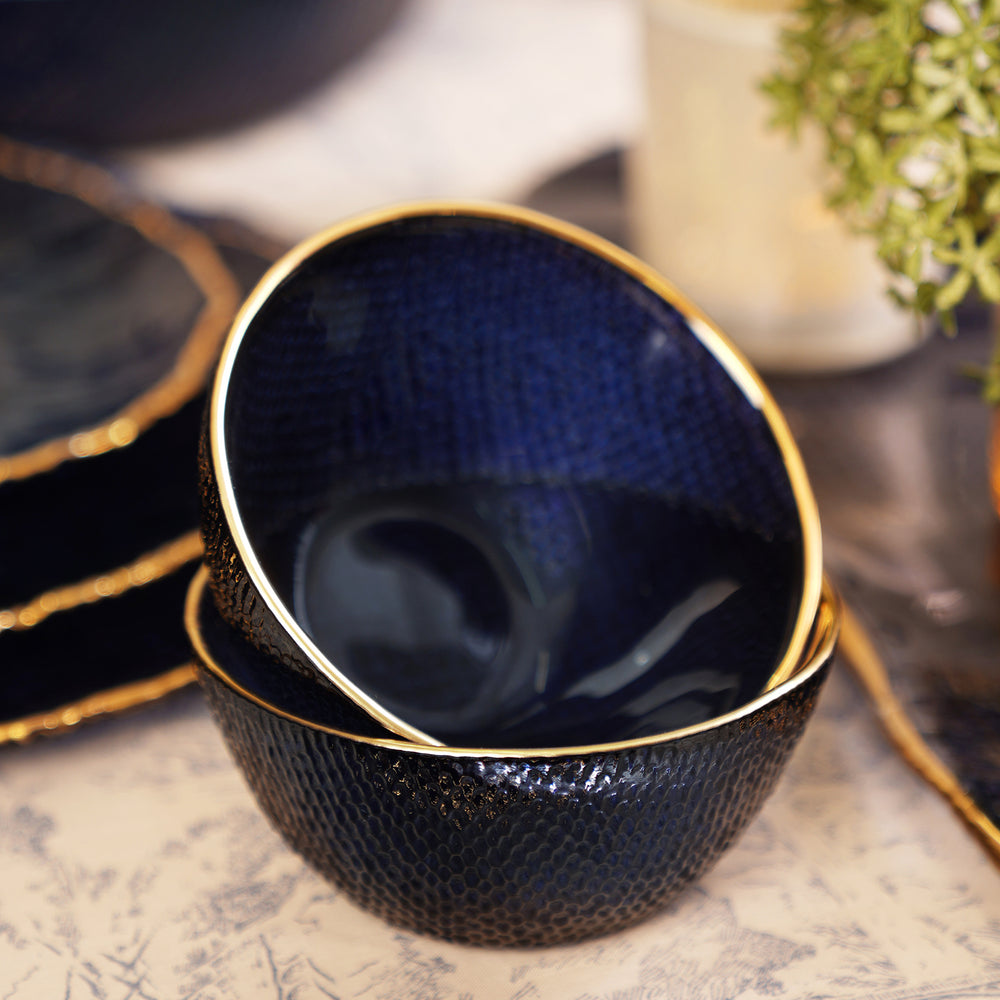 Set of 2 Blue Fizz Textured Side Bowls - Small