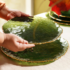 Set of 2 Green Fizz Textured Dinner Plates