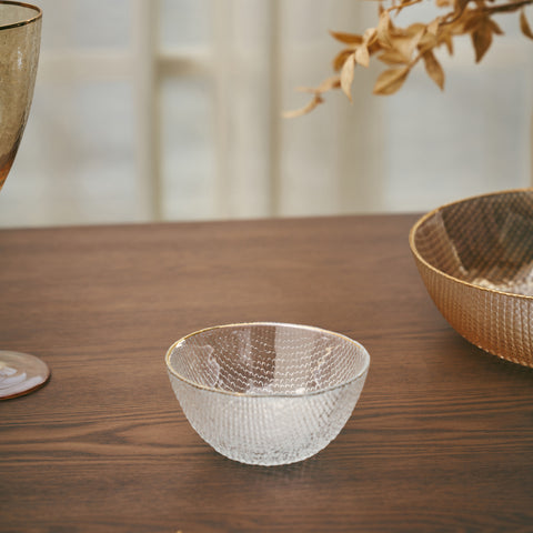 Set Of 2 Clear Fizz Textured Bowls