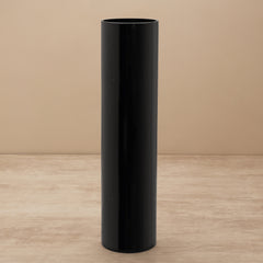 Black Glass Cylindrical Vase