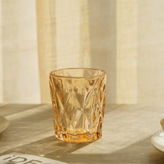 Set Of 6 Citrine Gold Prism Textured Tumbler