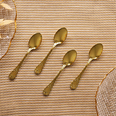 Set of 4 Gold Stainless Steel Tea Spoons
