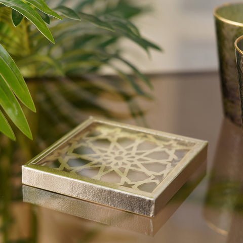 Set Of 2 Shia Gold Coaster