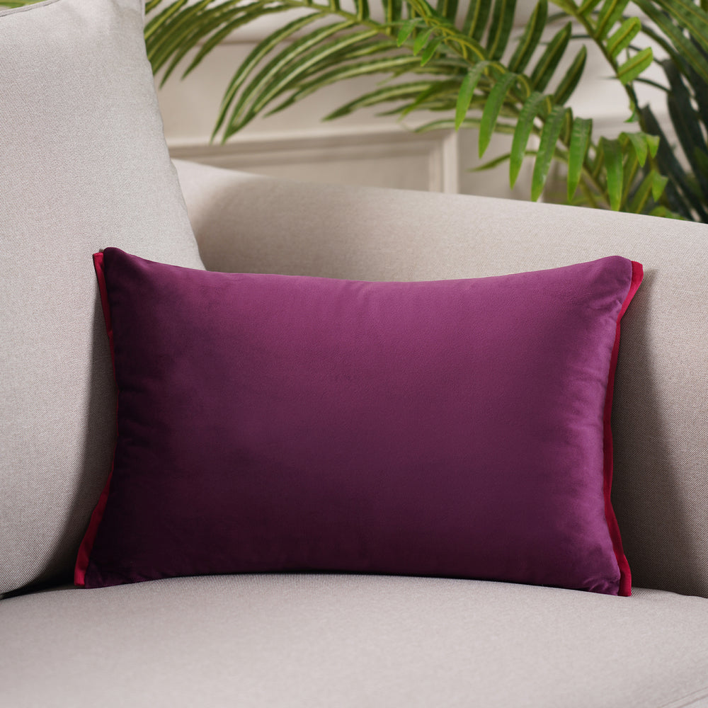 Front Knitted Poly Velvet Back Chambery Cushion Cover