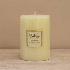 Ivory Antique Lace Pillar Candle Large