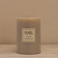 Beige Autumn Fruit Pillar Candle - Large