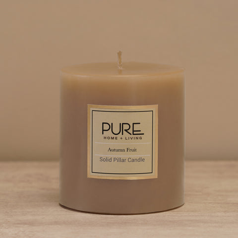 Beige Autumn Fruit Pillar Candle Medium