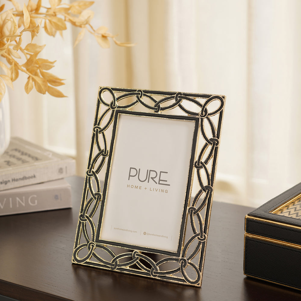 Black & Gold Entangled Metal Photo Frame - Large