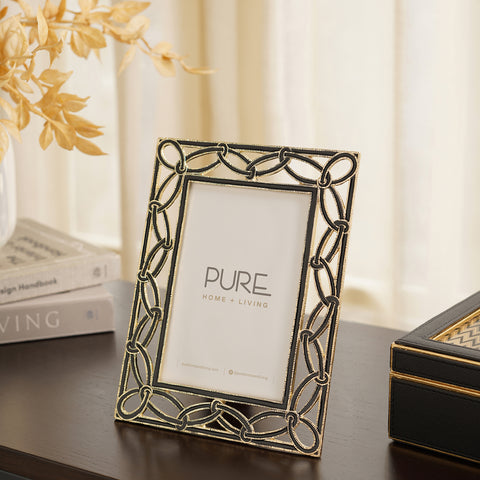 Black & Gold Entangled Metal Photo Frame - Large
