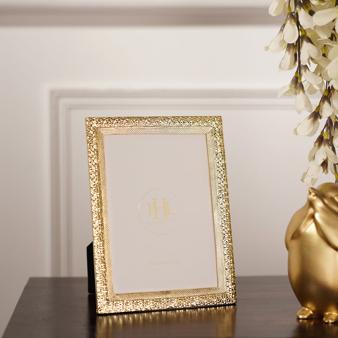 Shop Gold Plated Textured Metal Photo Frame - Large - at Best Price ...