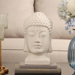 Cream Ceramic Buddha Head - Large