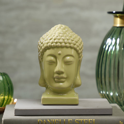 Light Green Ceramic Buddha Head